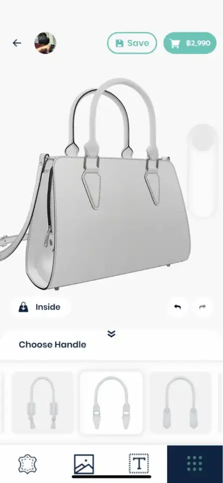 Make-a-Bag 3D configurator, handles
