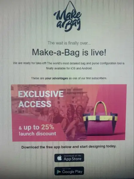 Make-a-Bag launch announcement