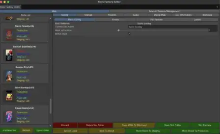 SlotsFactory standalone editor, machine list and config