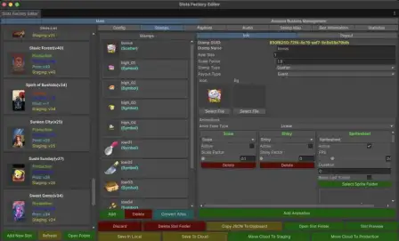 SlotsFactory stamp and animation editor