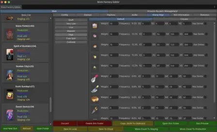 SlotsFactory symbol weights editor